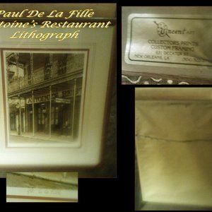 1976 New Orleans Antonie's Restaurant Art piece